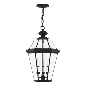 Beaumont Lane Contemporary Brass 3 Light Black Outdoor Lantern