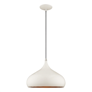 Beaumont Lane Transitional 75&quot 1-Light Metal Single Pendant in Shiny White