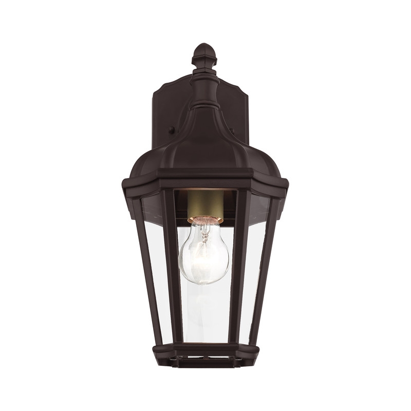Beaumont Lane Contemporary Aluminum Outdoor Wall Lantern in Bronze