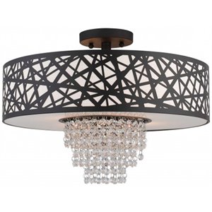 Beaumont Lane Contemporary 4 Light Semi Flush Mount in Bronze