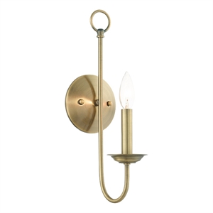 Beaumont Lane Contemporary 1-Light Metal Wall Sconce in Antique Brass
