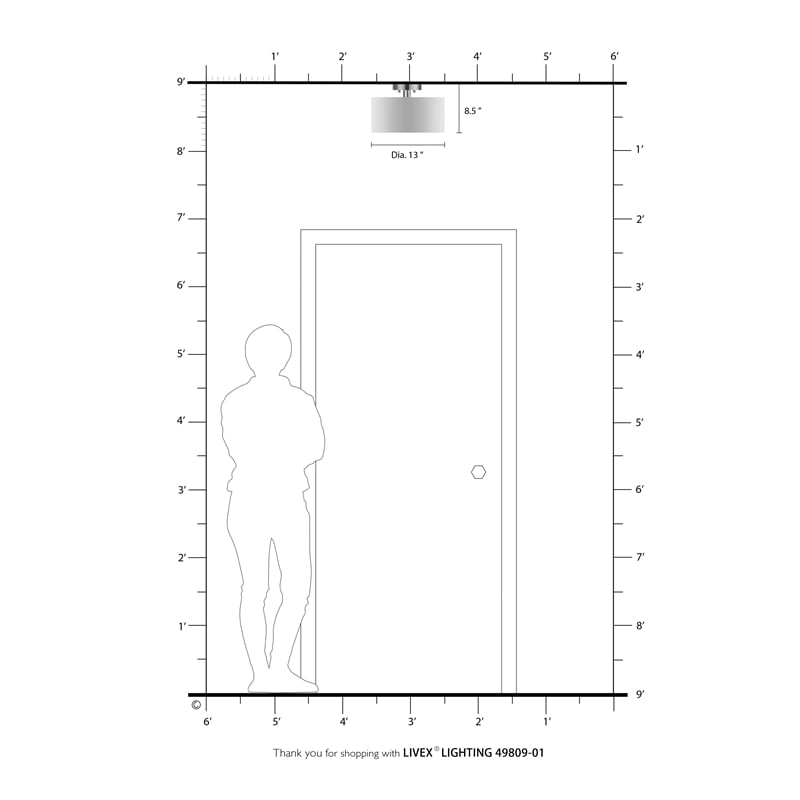 Beaumont Lane Modern 1-Light Metal & Fabric Semi Flush in Antique Brass