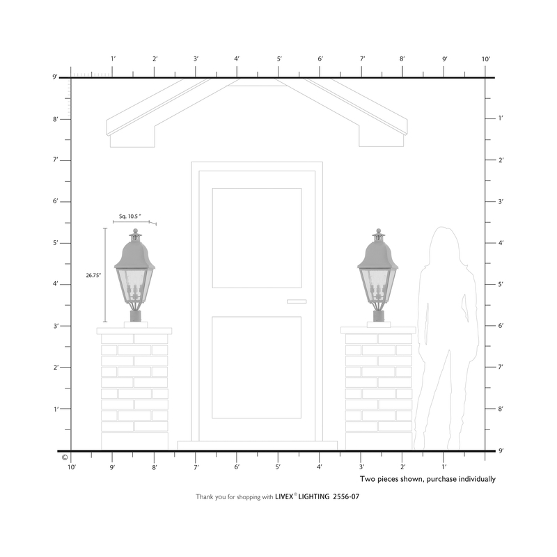 Beaumont Lane Contemporary 3 Light Bronze Outdoor Post Top Lantern
