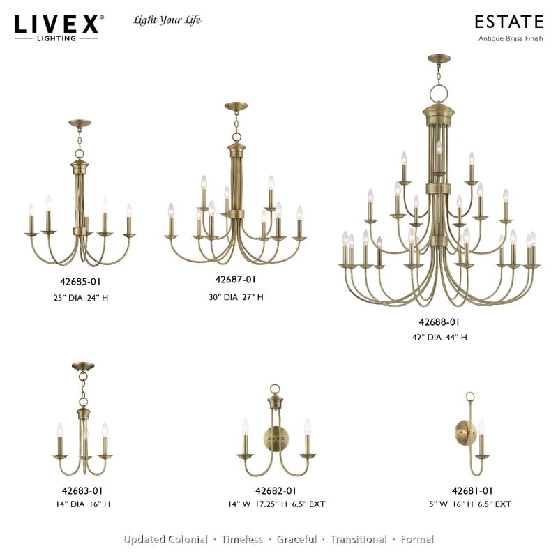 Beaumont Lane Contemporary 15 Light Foyer Chandelier in Antique Brass