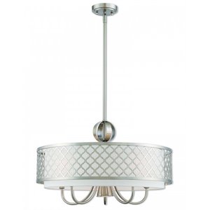Beaumont Lane Contemporary 6 Light Pendant Light in Brushed Nickel