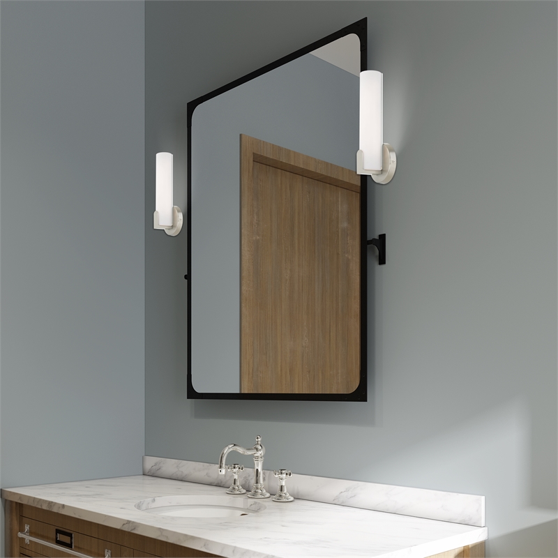 Beaumont Lane Contemporary 8W LED Metal ADA Wall Sconce in Brushed Nickel