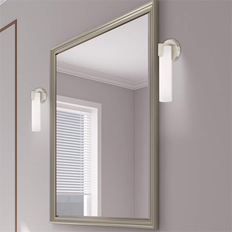 Beaumont Lane Contemporary 8W LED Metal ADA Wall Sconce in Brushed Nickel