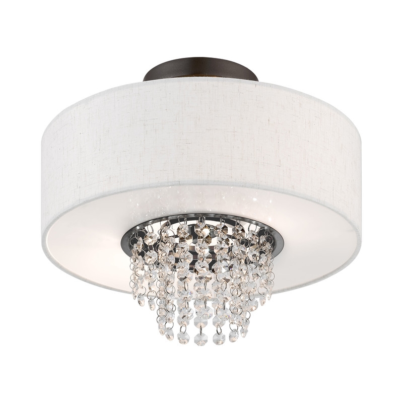 Beaumont Lane Contemporary 2 Light Semi Flush Mount in English Bronze