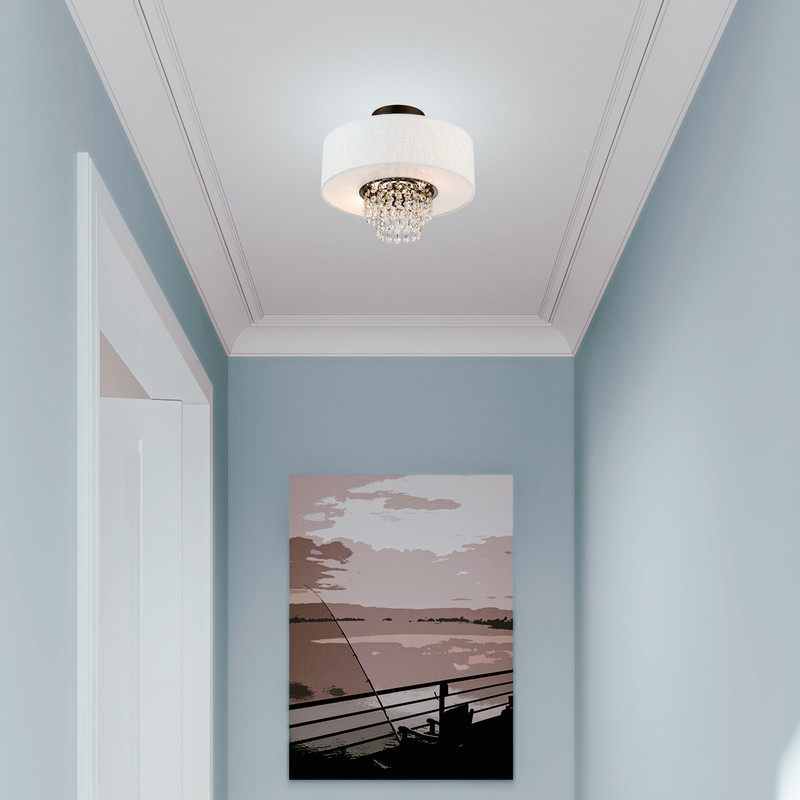 Beaumont Lane Contemporary 2 Light Semi Flush Mount in English Bronze