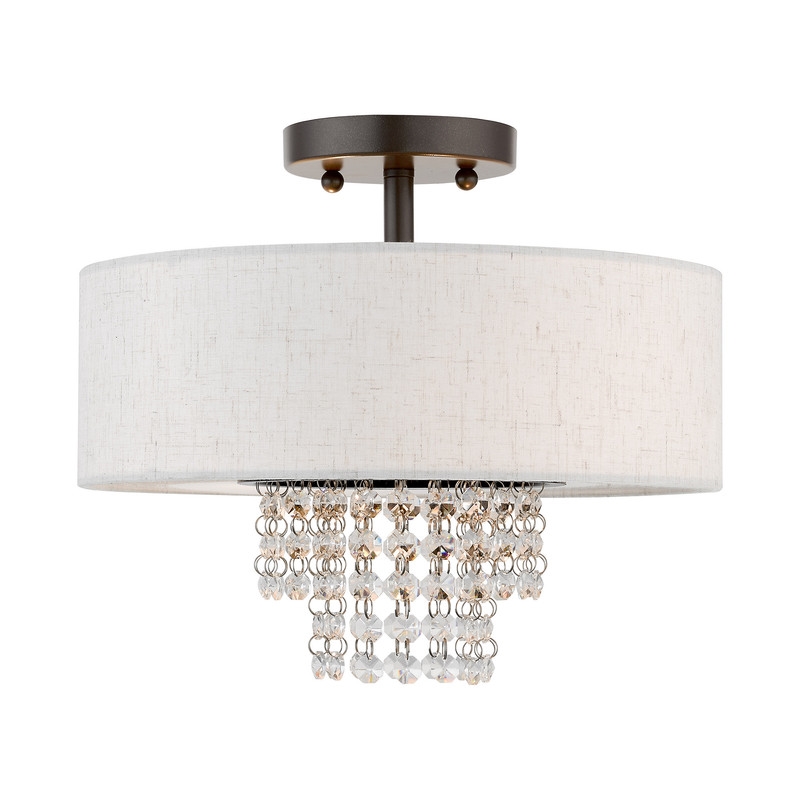 Beaumont Lane Contemporary 2 Light Semi Flush Mount in English Bronze