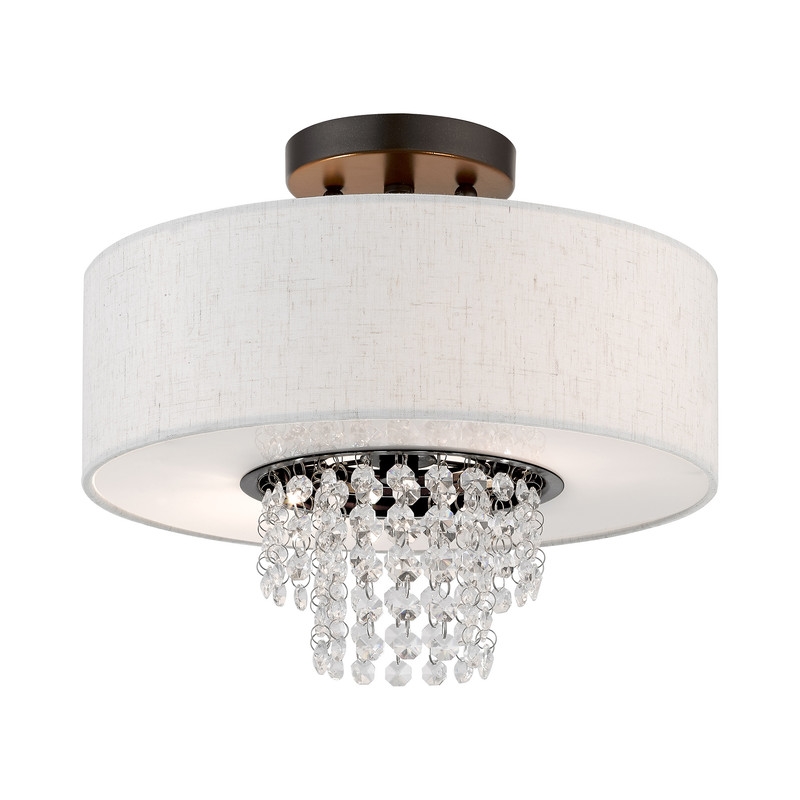Beaumont Lane Contemporary 2 Light Semi Flush Mount in English Bronze