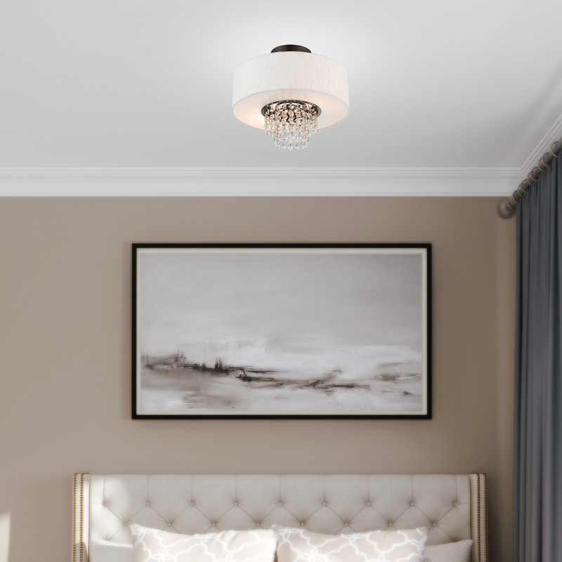 Beaumont Lane Contemporary 2 Light Semi Flush Mount in English Bronze
