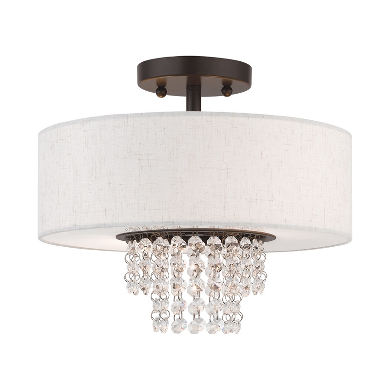 Beaumont Lane Contemporary 2 Light Semi Flush Mount in English Bronze