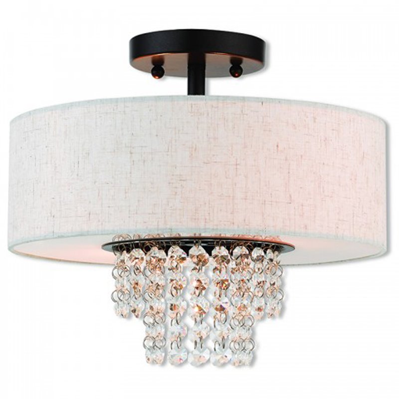 Beaumont Lane Contemporary 2 Light Semi Flush Mount in English Bronze