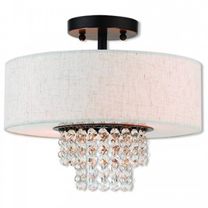 Beaumont Lane Contemporary 2 Light Semi Flush Mount in English Bronze