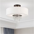 Beaumont Lane Contemporary 3 Light Semi Flush Mount in English Bronze