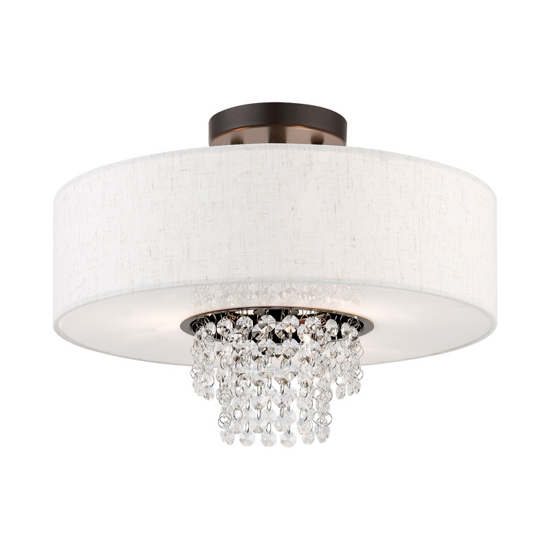 Beaumont Lane Contemporary 3 Light Semi Flush Mount in English Bronze