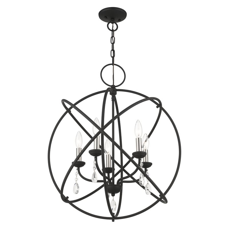 Beaumont Lane Transitional 5-Light Metal Chandelier in Black