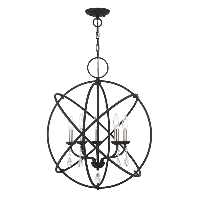 Beaumont Lane Transitional 5-Light Metal Chandelier in Black