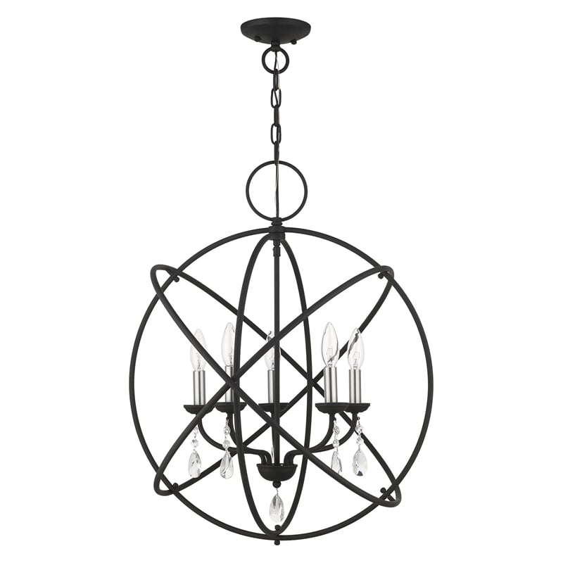 Beaumont Lane Transitional 5-Light Metal Chandelier in Black