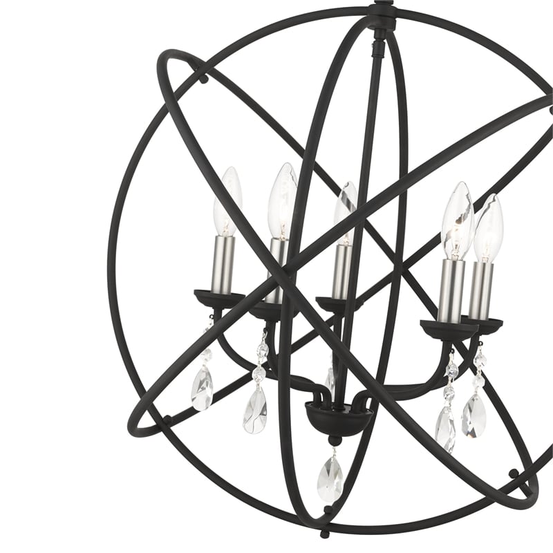 Beaumont Lane Transitional 5-Light Metal Chandelier in Black