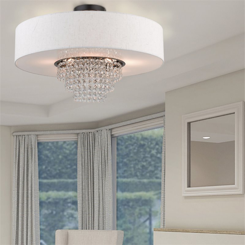 Beaumont Lane Contemporary 5 Light Semi Flush Mount in English Bronze