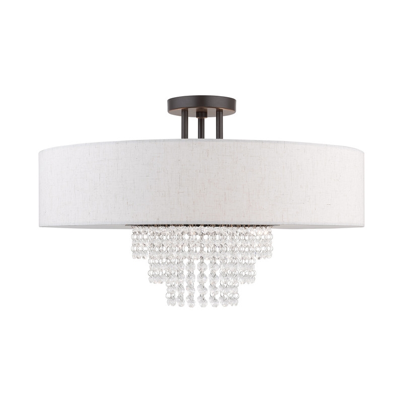 Beaumont Lane Contemporary 5 Light Semi Flush Mount in English Bronze