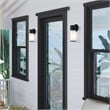 Beaumont Lane Contemporary 1-Light Metal Outdoor Wall Lantern in Textured Black