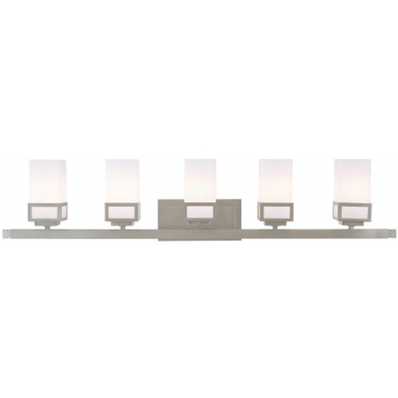Beaumont Lane Contemporary 5 Light Bath Vanity Light in Nickel
