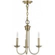 Beaumont Lane Contemporary 3 Light Chandelier in Antique Brass