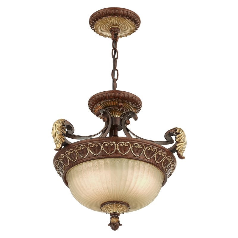 Beaumont Lane Contemporary 2 Light Bronze Chain Hang/Ceiling Mount Multi-Color