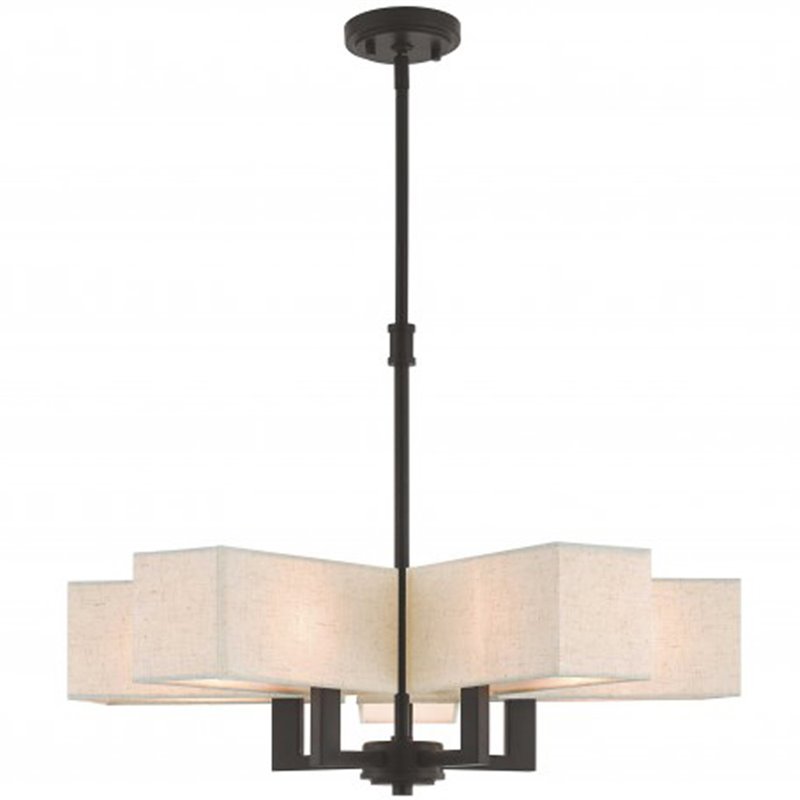 Beaumont Lane Contemporary Steel 5 Light Chandelier in Bronze