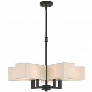Beaumont Lane Contemporary Steel 5 Light Chandelier in Bronze