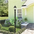 Beaumont Lane 3-Light Beveled Metal Outdoor Post Top Lantern in Black