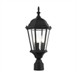 Beaumont Lane 3-Light Beveled Metal Outdoor Post Top Lantern in Black