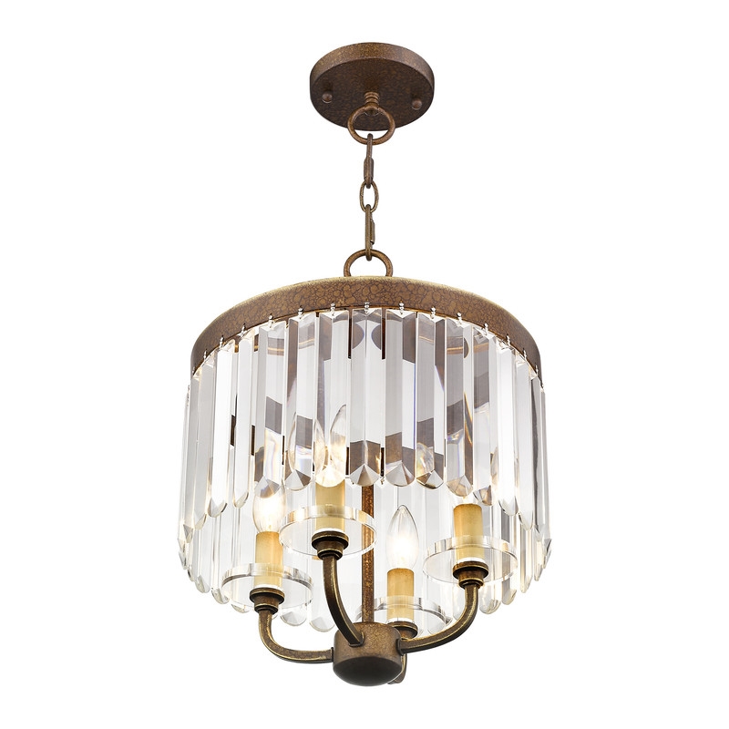 Beaumont Lane Contemporary Convertible Mini Chandelier Ceiling Mount in Bronze