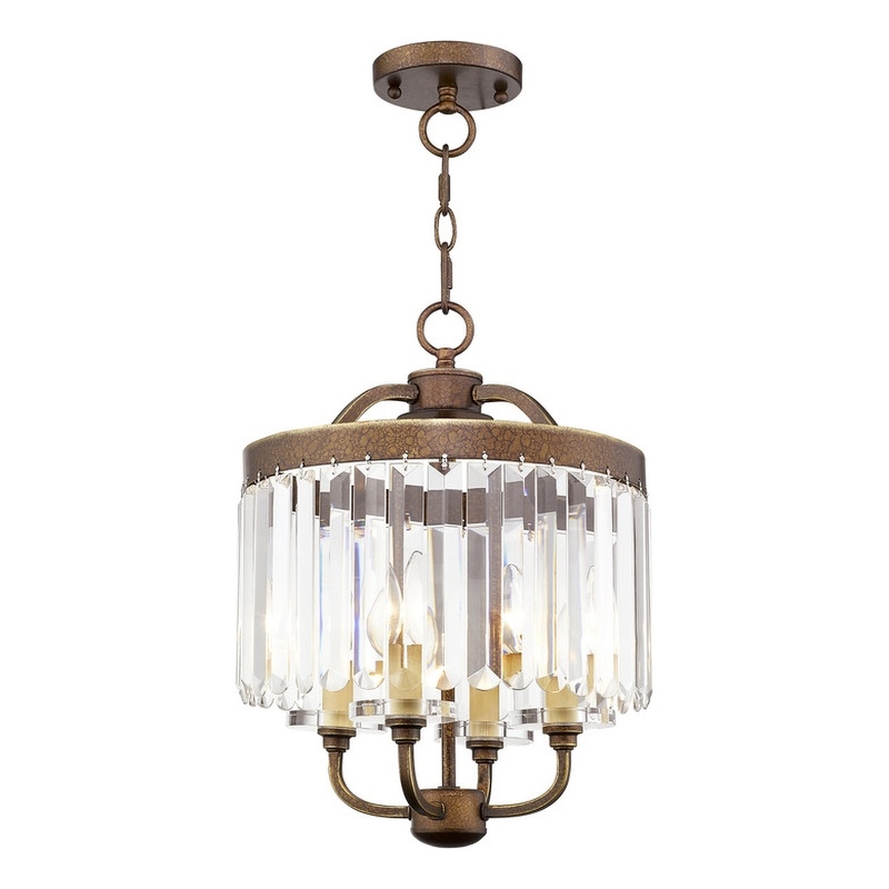 Beaumont Lane Contemporary Convertible Mini Chandelier Ceiling Mount in Bronze