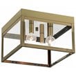 Beaumont Lane Contemporary 4 Light Outdoor Ceiling Mount in Antique Brass