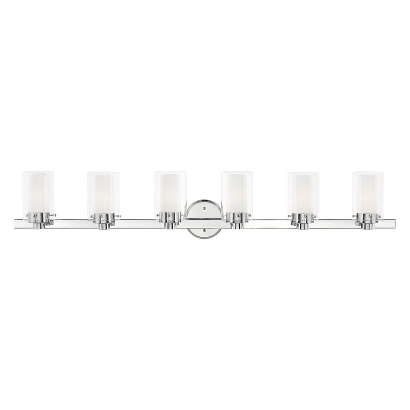 Beaumont Lane Contemporary 6 Light Polished Chrome Bath Light