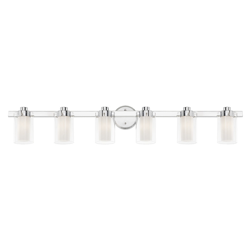 Beaumont Lane Contemporary 6 Light Polished Chrome Bath Light