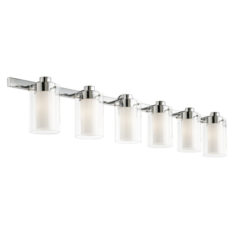 Beaumont Lane Contemporary 6 Light Polished Chrome Bath Light