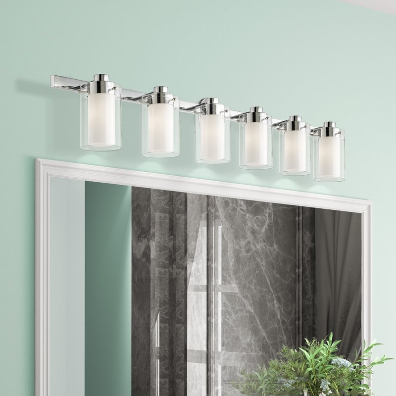Beaumont Lane Contemporary 6 Light Polished Chrome Bath Light