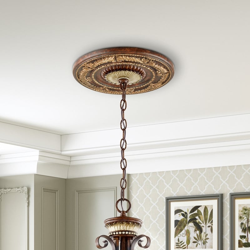 Beaumont Lane Contemporary Bronze Ceiling Medallion with Gilded Accents Finish