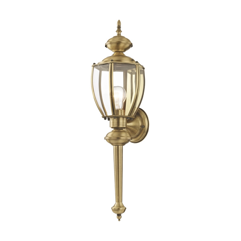 Beaumont Lane Contemporary 1 Light Antique Brass Outdoor Wall Lantern