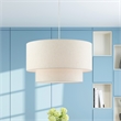 Beaumont Lane Modern 3-Light Metal & Fabric Pendant in Brushed Nickel