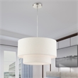 Beaumont Lane Modern 3-Light Metal & Fabric Pendant in Brushed Nickel