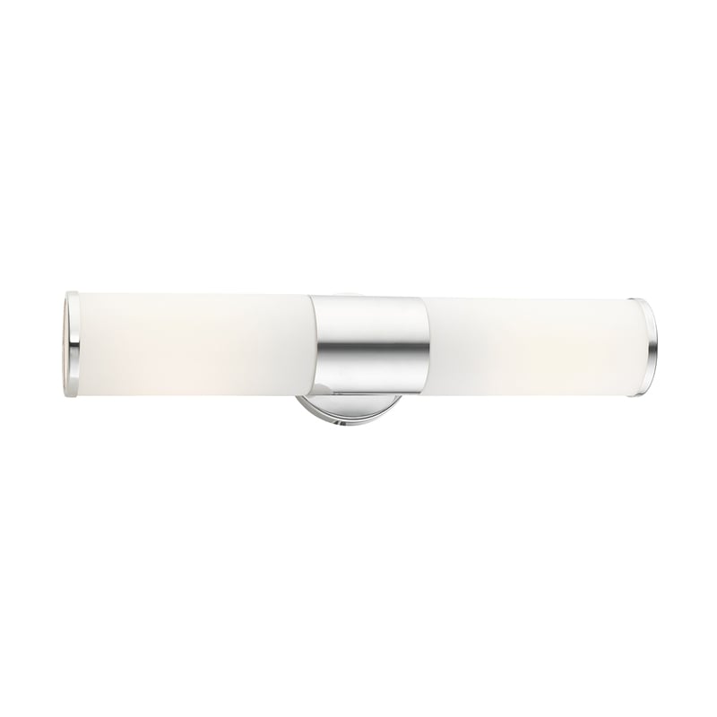 Beaumont Lane 2-Light Metal/Glass Vanity ADA Sconce in Polished Chrome