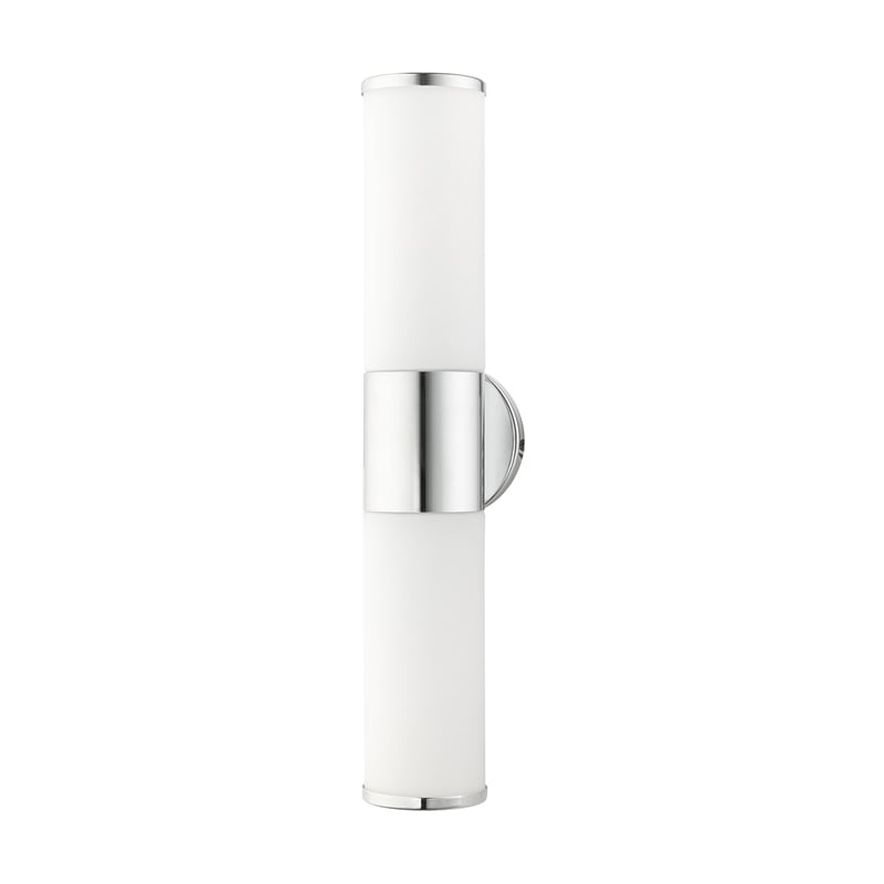 Beaumont Lane 2-Light Metal/Glass Vanity ADA Sconce in Polished Chrome