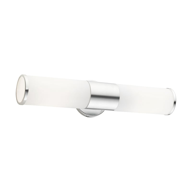 Beaumont Lane 2-Light Metal/Glass Vanity ADA Sconce in Polished Chrome