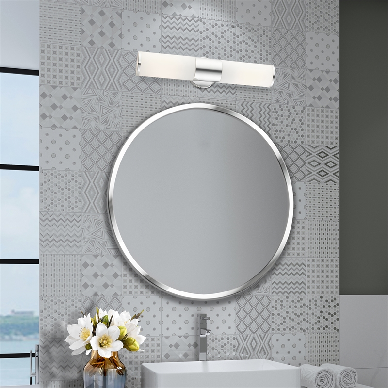 Beaumont Lane 2-Light Metal/Glass Vanity ADA Sconce in Polished Chrome